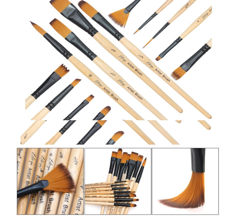 Cross-border Supply South Korea Yellow Nylon Hair Watercolor Gouache Acrylic Painting Strokes Bag Set 5357e940 6405 4db4 aed8