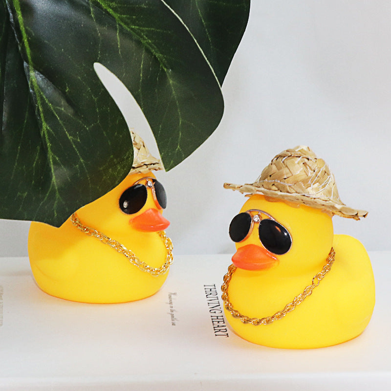 Straw Hat Yellow Duck Car Decoration 5360b245 7f04 45e7 851d 6e299ce785b6