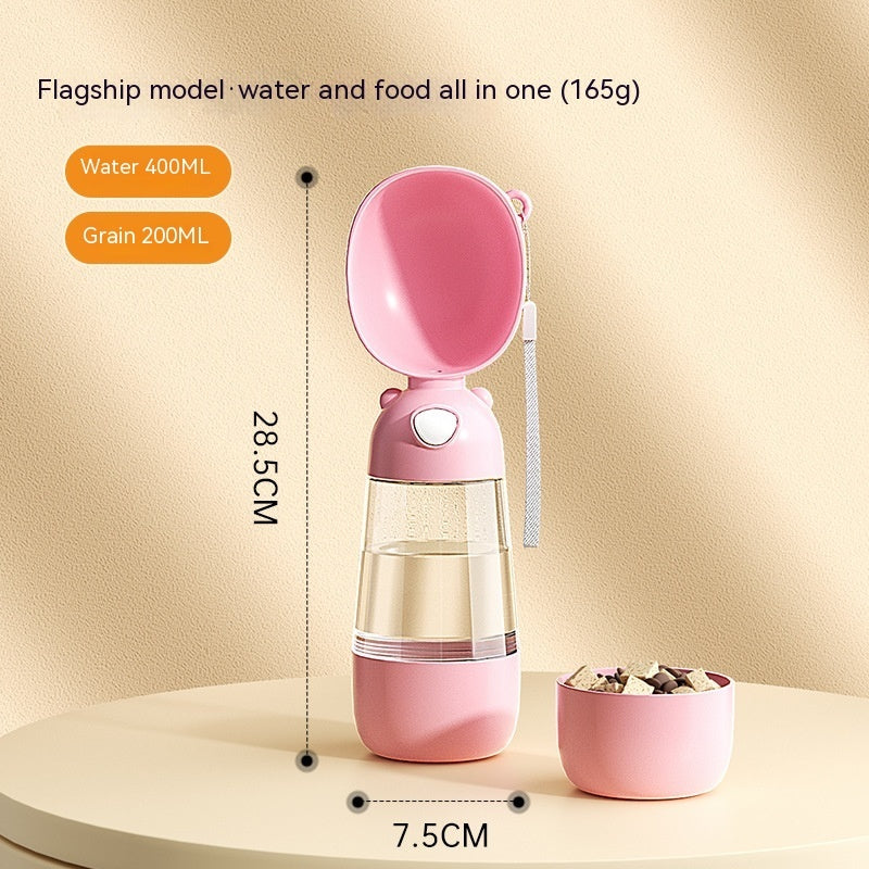 Portable Dog Water Bottle Food And Water Container For Pet Pets Feeder Bowl Outdoor Travel Drinking Bowls Water Dispenser 537