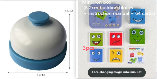 Wooden Expressions Toy Wooden Magic Cube Face Pattern Building Blocks Educational Montessori Toys Wooden Matching Block Puzzl