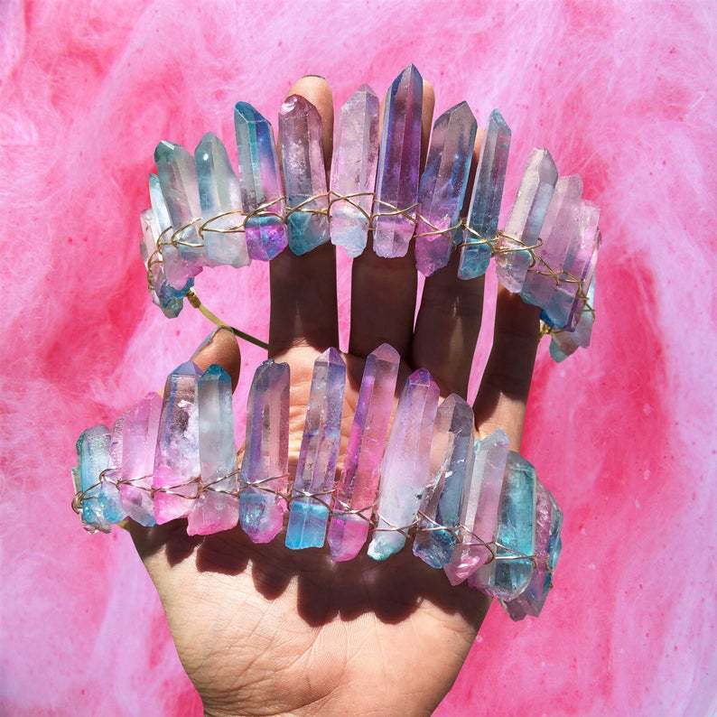 Electroplated Mermaid Purple Blue Crystal Crown Hair Band 5440a20e 8ca8 4a30 8815 83431db215a0