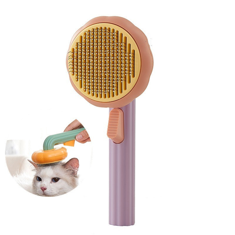 New Pet Cat Brush Hot Selling Hand-held Steel Wire Self-cleaning Comb Looper For Hair Removal 5442caba 263a 4a8b b2bb 34072c3