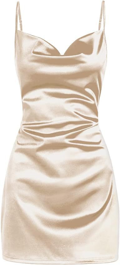 Strap Satin Backless Lace Up Dress Summer Sexy Elegant 5450d3d6 d8ae 43b4 aa91 d3489b6fceff