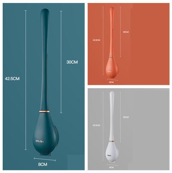 Household Brush Wall-mounted Long-handled Silicone Toilet Brush 54675e76 f661 4c26 959b 773bfacd4966