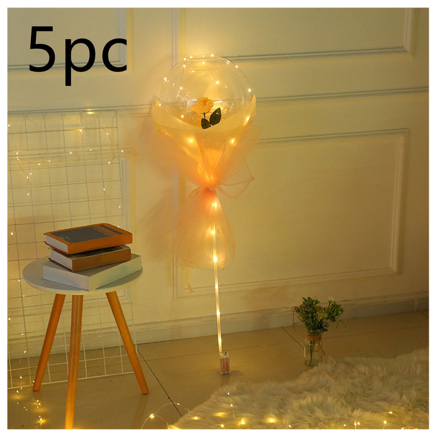 LED Luminous Balloon Rose Bouquet Transparent Bobo Ball Rose 549658152232