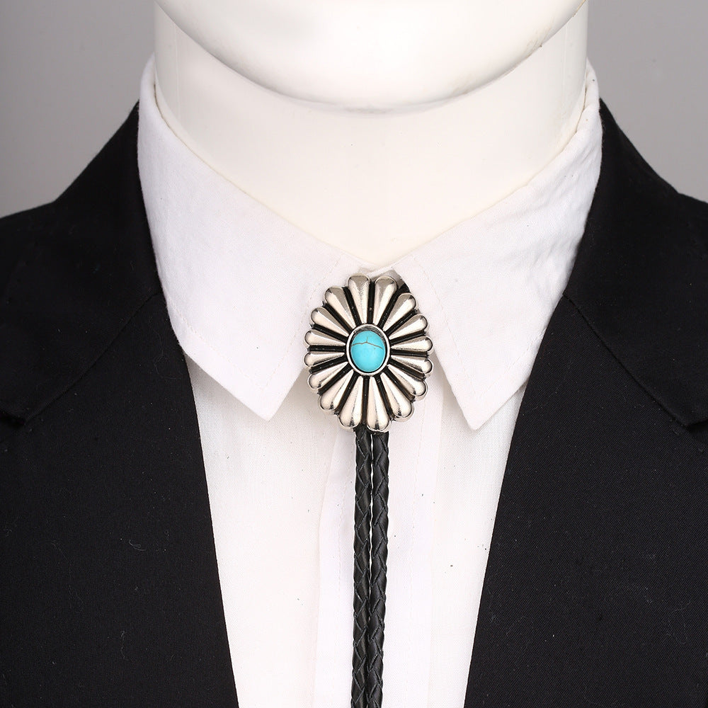 Celtic Pattern Turquoise Agate Bolo Tie 549ed7be dfc5 4f26 898a 2b01db21b264