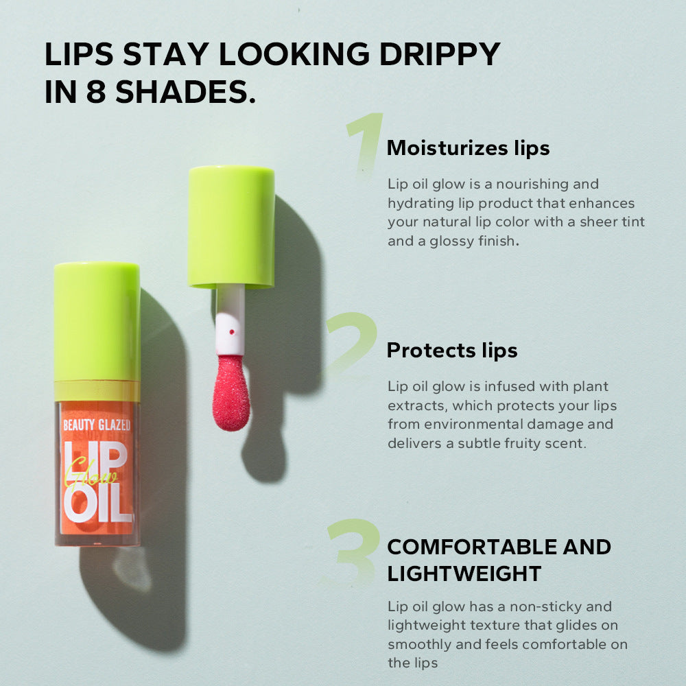 Moisturizing And Nourishing Lip Lacquer Transparent Oil Doodle Glass