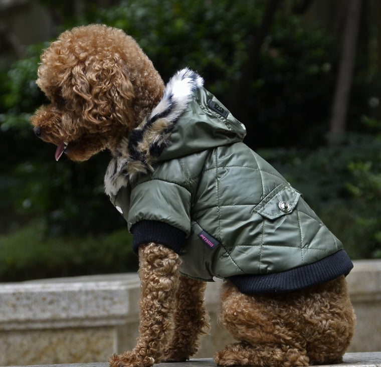Cross-border pet supplies pet clothes dog clothes autumn and winter fur collar coat pet dog clothing 55366830288