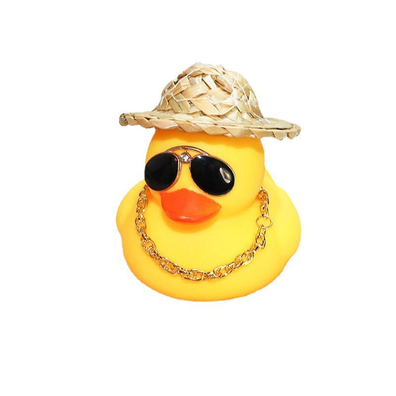 Straw Hat Yellow Duck Car Decoration 55b0eeb3 cdf5 441a 93d9 f86453b8fef7