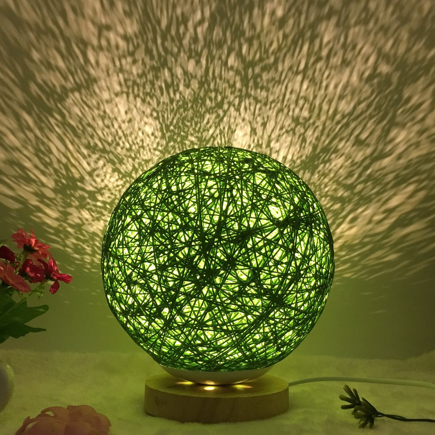 Amazon Hot Selling Creative Linen Table Lamp Novel and Unique LED Intelligent USB7 Color RGB16 Color Remote Control Rattan Ba
