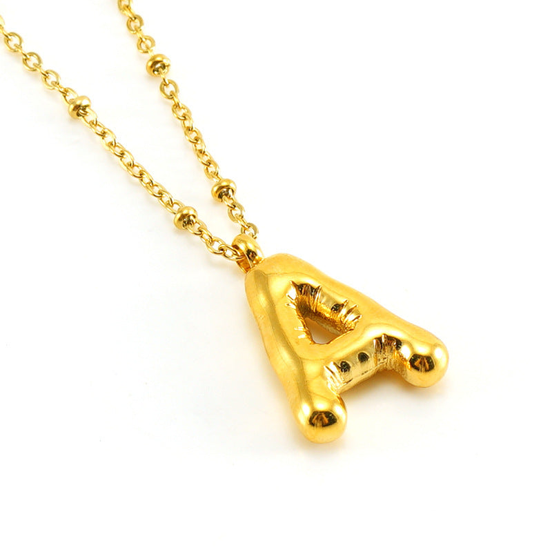 Women's Fashion Bubble Letter Pendant Letter Necklace 56ac28f8 b489 4ef8 958f a43d152912e6