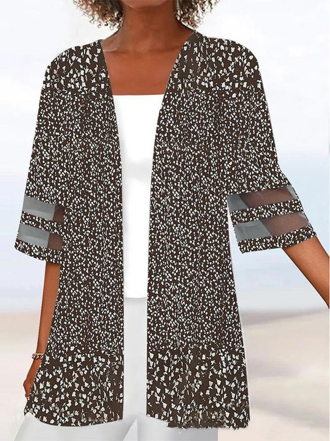 Floral Print Mid Length Sleeves Loose Small Coat 56f7c9a1 912e 4ad4 bacf 62053e9be73c