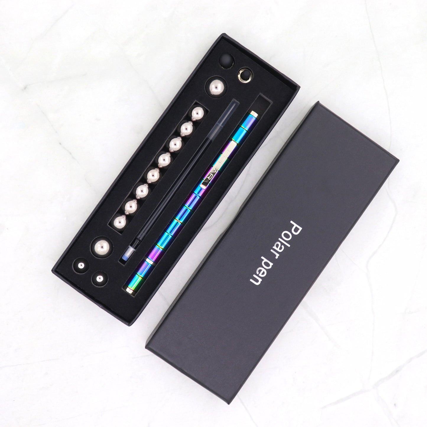 Stress Reducer Relief Toys Gift Box funny black golden kits Fidget magnetic polar pen with stylus ball pen - 图片 7