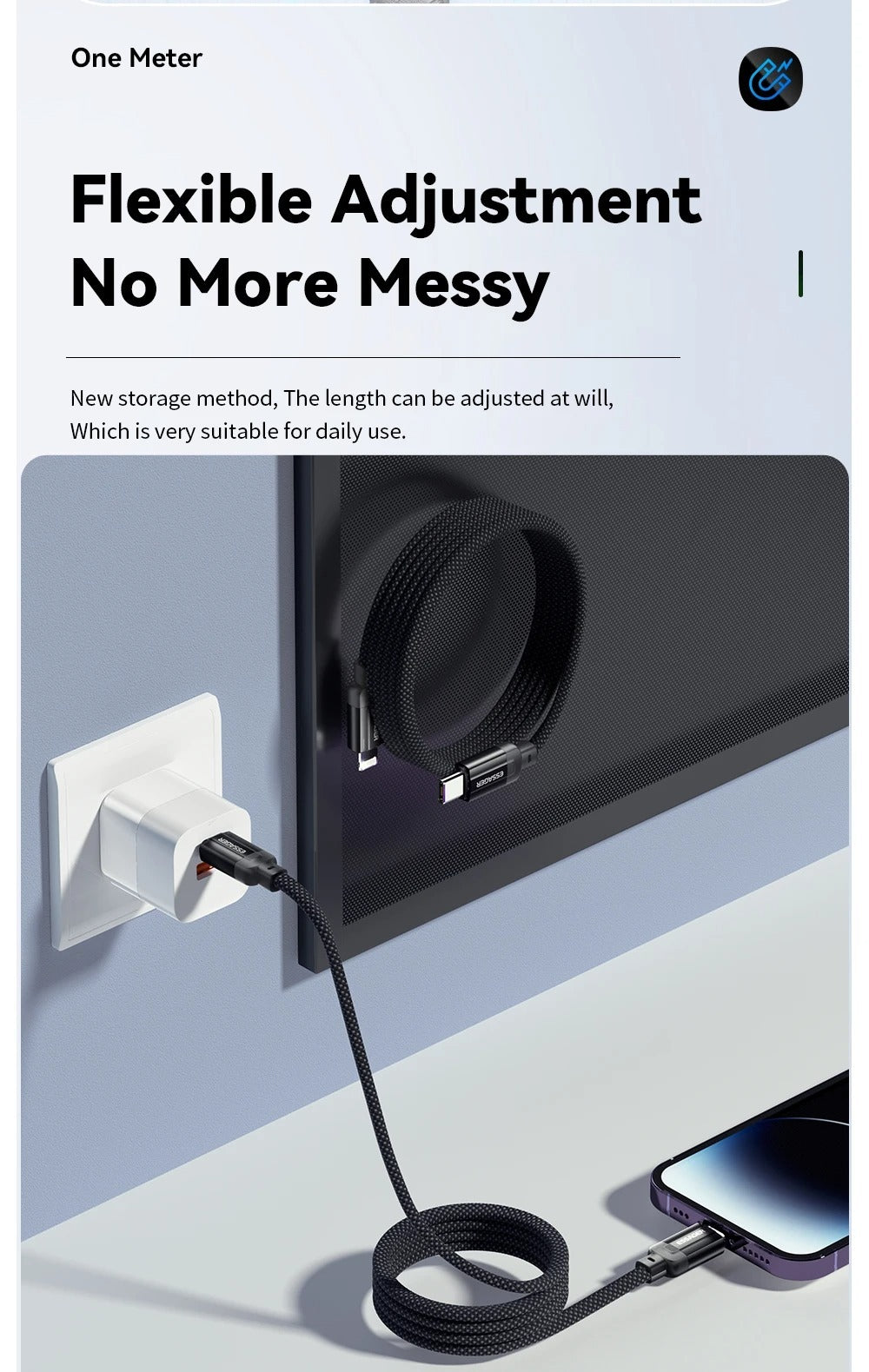 Magnetic Data Cable Suitable For 14 Mobile Phone Tablet Fast Charging - 图片 2