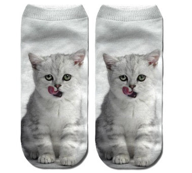 Popular Funny Unisex Short Socks 3D Cat Printed Anklet Socks Casual Socks 571668655624