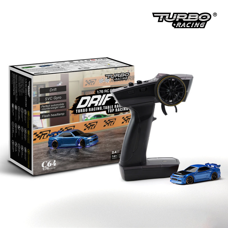 Turbo Racing 1vs76 C64 Drift RC Car With Gyro Radio Full Proportional Remote Control Toys RTR Kit For Kids And Adults 5749ddd