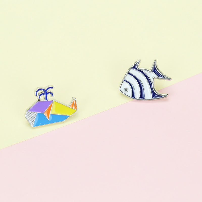 Cartoon Whale Tropical Fish Brooch Ornament Student Coat Hat Cute Brooch Collar Pin 57797db8 850f 432b ae62 e4872957d801