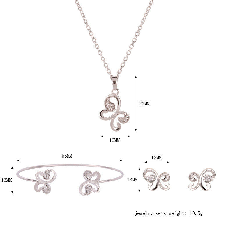 Three-piece Set Of New Butterfly Diamond Jewelry 58133986 2c6f 495c b544 3d3a7151a3d2