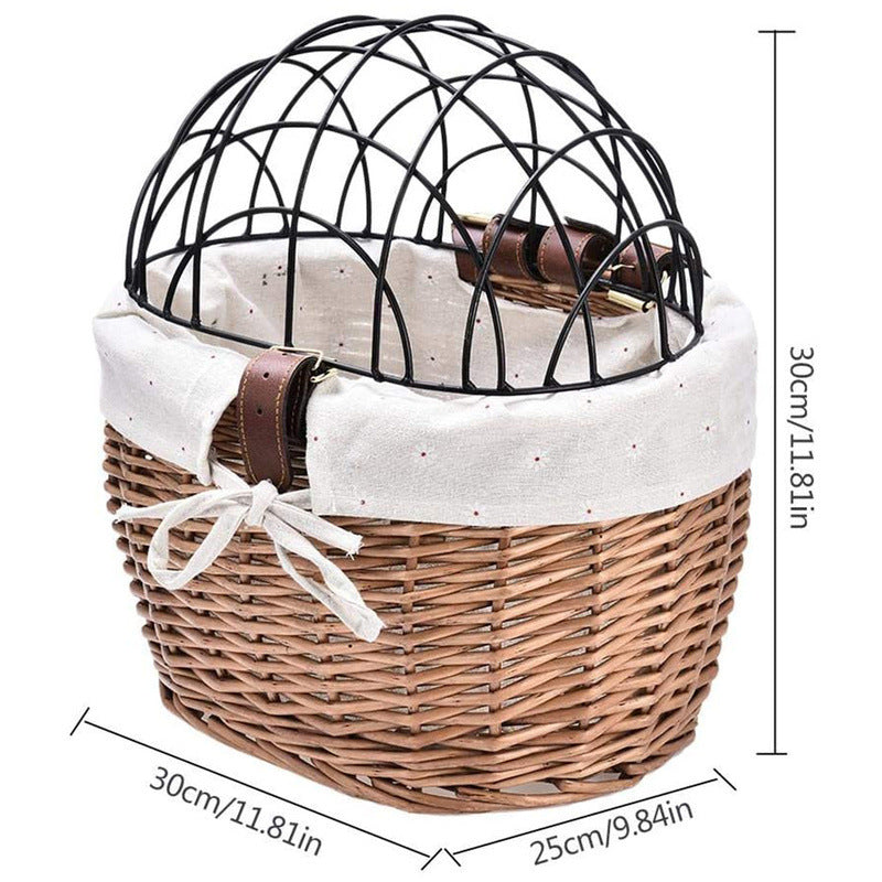 Cat And Dog Bicycle Front Handle Basket Pet Seat Handle Wicker Road Bicycle Basket Pet Cat And Dog Cage 585f5422 8d18 4143 bd