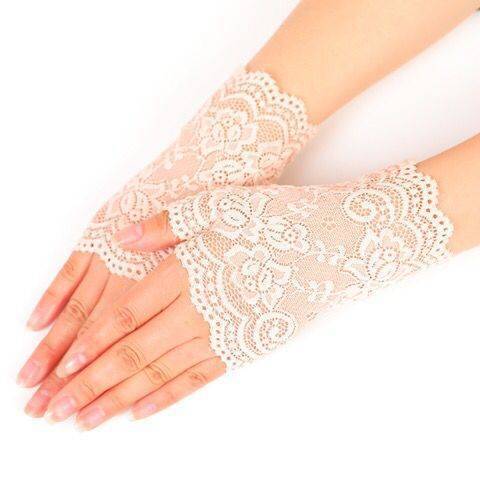 Lace Half-finger Sunscreen Short Outdoor Driving UV Protection Gloves 5867125325762