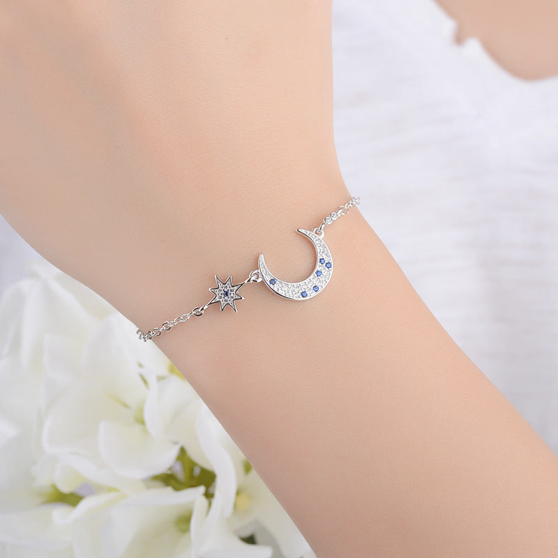 Ai Feier Bracelet Japanese and Korean Style Fashion Simple Star Moon Bracelet Cute Sweet Zircon Bracelet Wholesale 5889750340