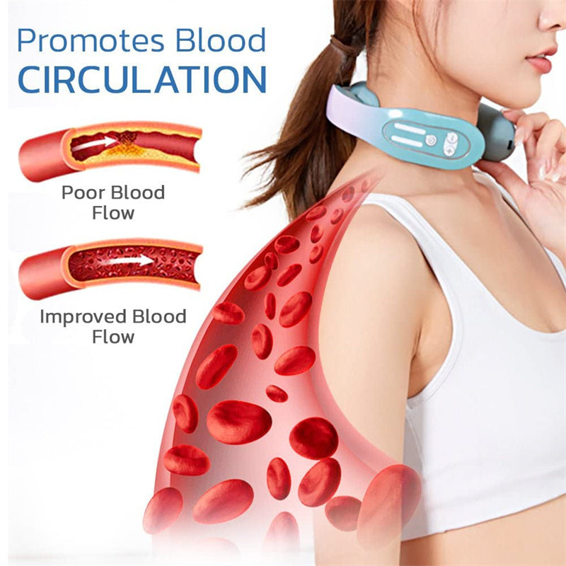 EMS Neck Acupoints Lymphvity Massager Device Intelligent Neck Massager With Heat Blue Hot Design 58ebc403 c377 4922 b474 5895