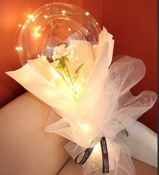 LED Luminous Balloon Rose Bouquet Transparent Bobo Ball Rose 5908508145752