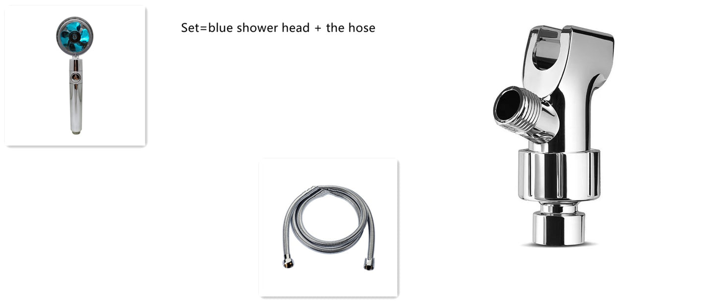 Shower Head Water Saving Flow 360 Degrees Rotating With Small Fan ABS Rain High Pressure Spray Nozzle Bathroom Accessories 59