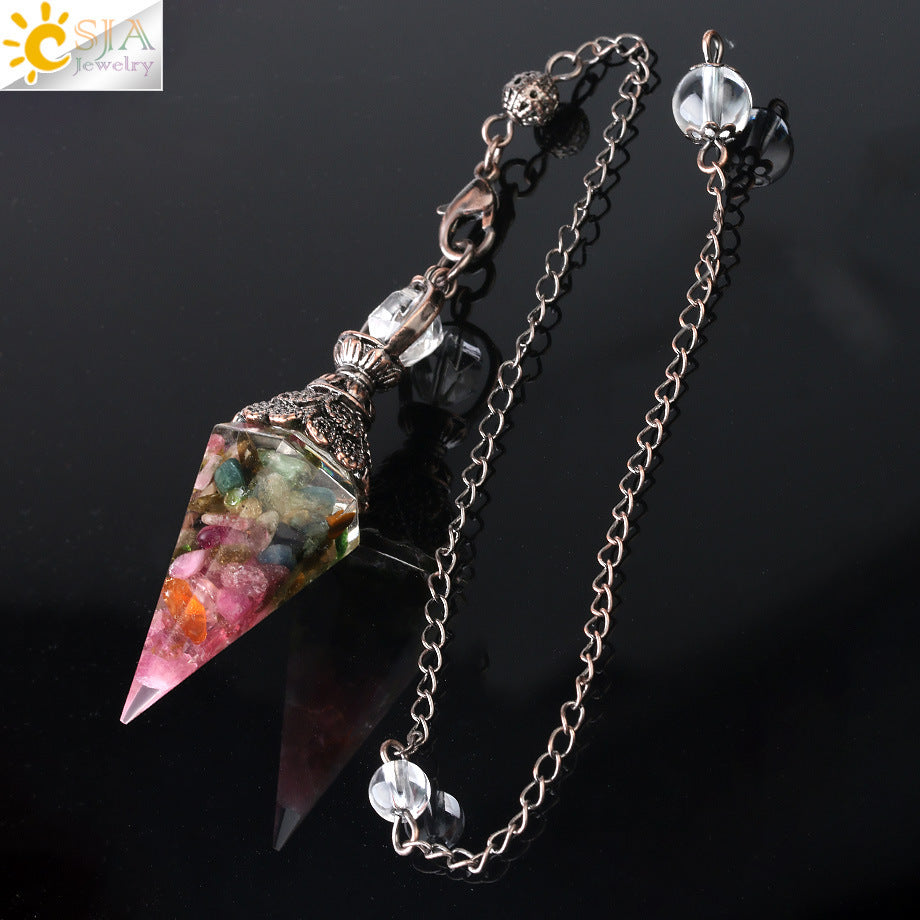 Colorful Crystal Pendulum Natural Gravel Pendant 5a588001 5740 496e ac82 22b53973c6ef