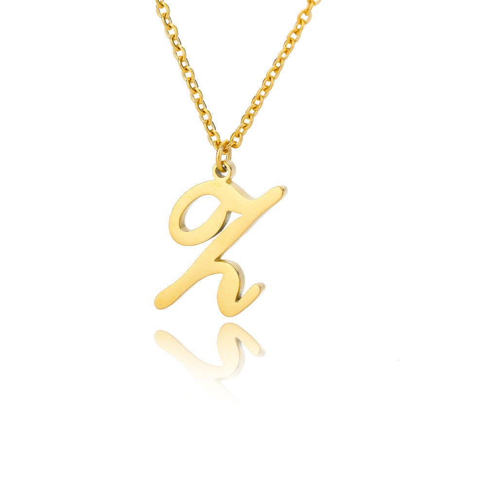 Stainless Steel 26 English Letter Necklace 5aac293b 5faa 4285 8f5a e7177c78de9d