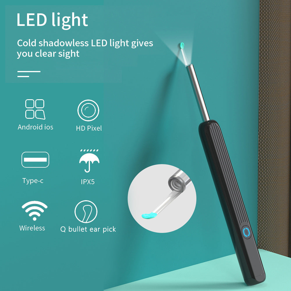 NE3 Ear Cleaner Otoscope Ear Wax Removal Tool With Camera LED Light Wireless Ear Endoscope Ear Cleaning Kit For I-phone 5bf02