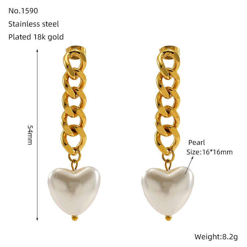 Chain Love Heart Earrings Women's Fashion Simple 5c3dae56 a800 4083 a7bf 9c829c7b9069