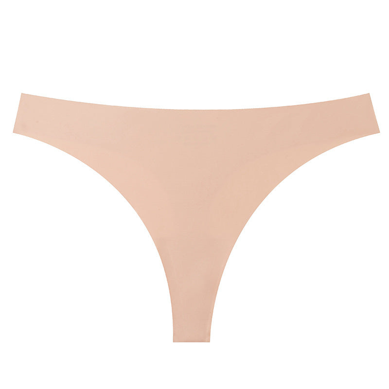 Women's Sports Seamless Thin Belt Ice Silk Low Waist Plus Size One-piece Briefs 5ded55fc 7d09 4722 805e 2ae77850a0cd