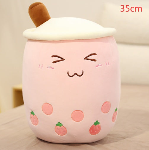 Cute Fruit Drink Plush Stuffed Soft Strawberry Milk Tea Plush Boba Tea Cup Toy Bubble Tea Pillow Cushion Kids Gift 5e972120 4