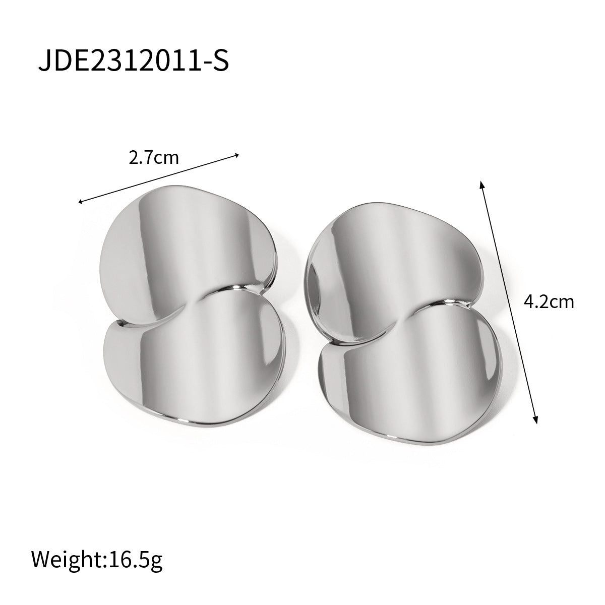 18k Gold Stainless Steel Minimalist Geometric Curve Earrings - HD Wireless Product #7