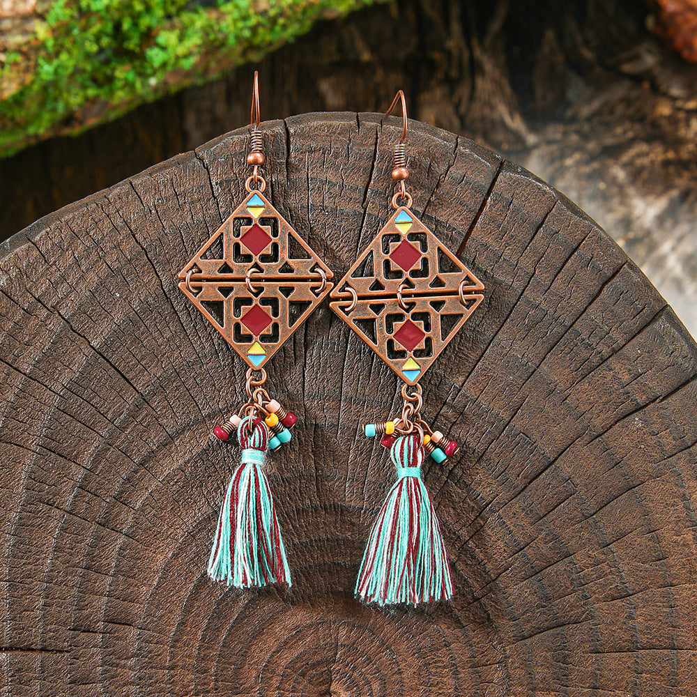 Vintage Bohemian Style Hand-woven Tassel Earrings 5f596d0f c5b0 47c0 b493 251b6508fa8e