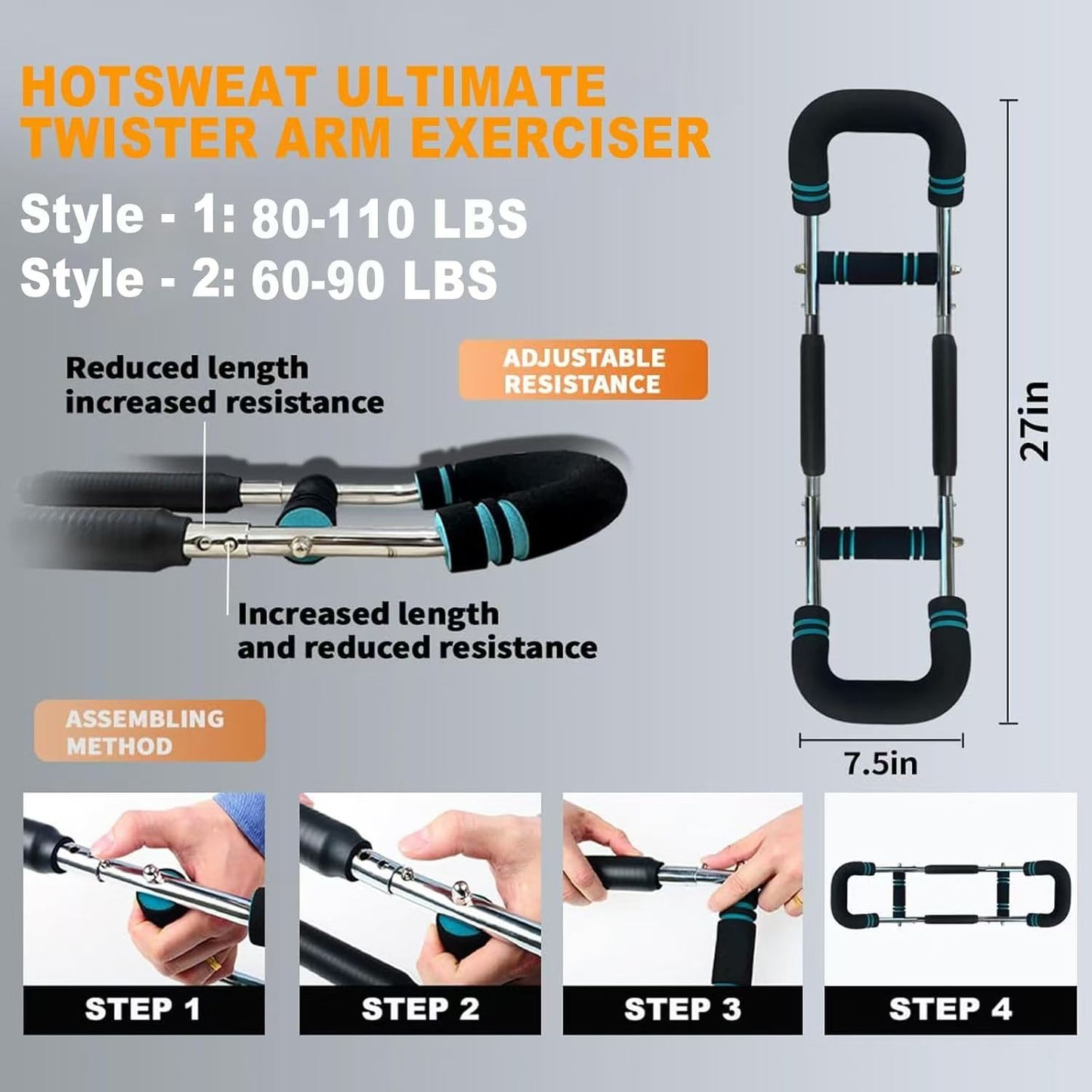 U-shaped Hand Third Gear Chest Expander Wrist Force Biceps Exercise Fitness 5f5b8978 1f7a 42be a068 97ac609ff901