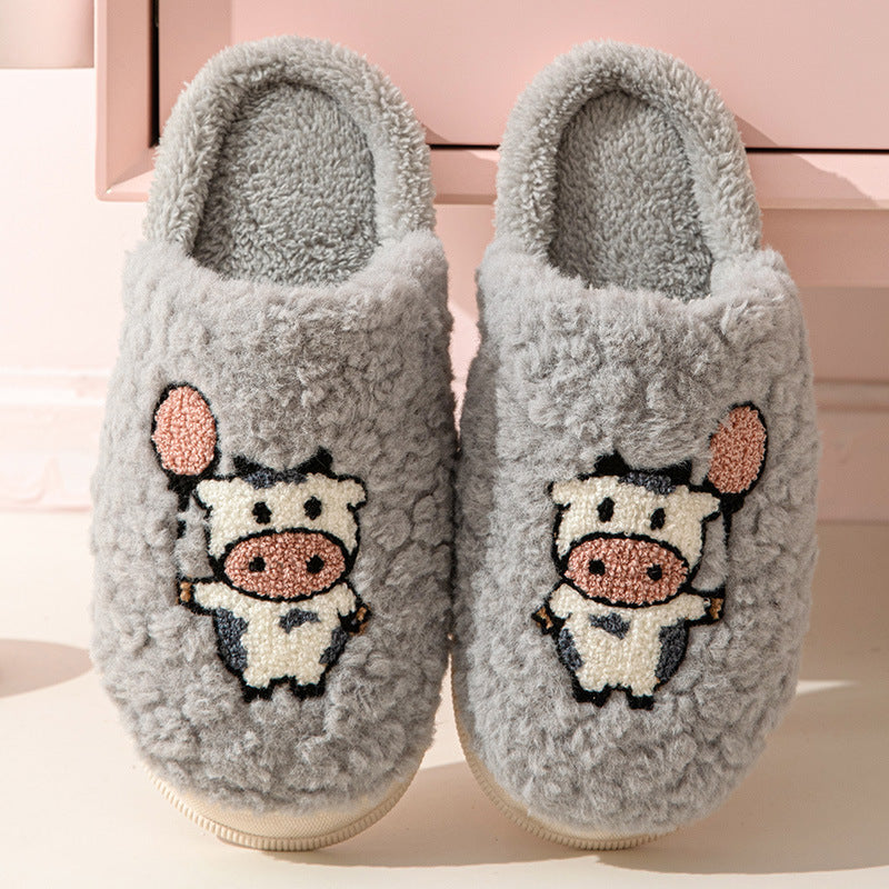Cartoon Plush Cotton Slippers Women's Winter Warm Dormitory Non-slip 6054af75 3f92 4862 99b0 701965378dfd