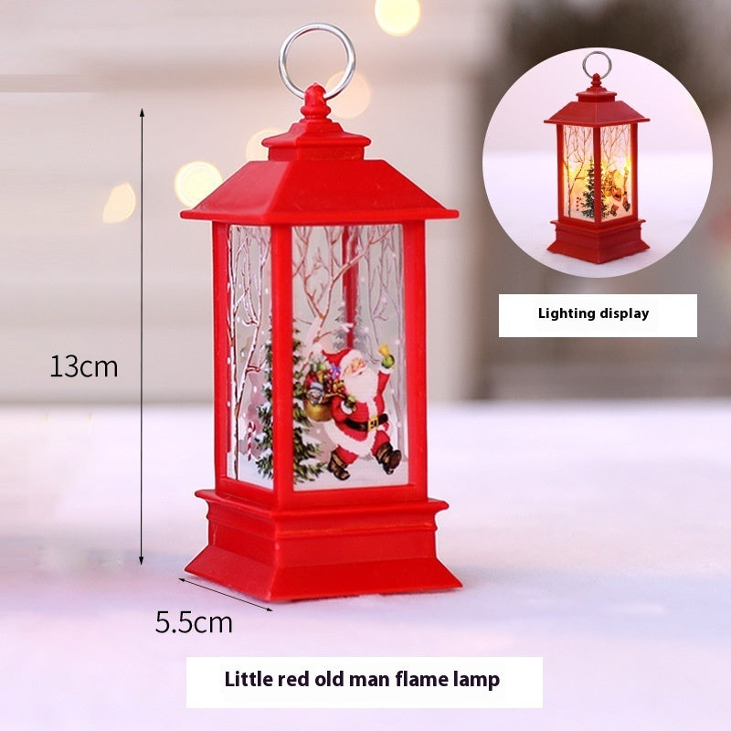 Christmas Portable Oil Lamp Santa Claus LED Night Lights Battery Powered Indoor Outdoor Hanging Lanterns Festive Party Decora