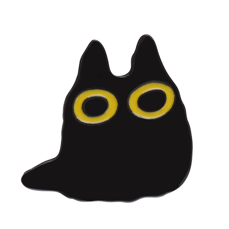 Cartoon Black Cat Flowers Series Adorkable Fashion Creative All-match Bag Clothing Ornament Badge 60c2e610 933e 473d 90e9 af4