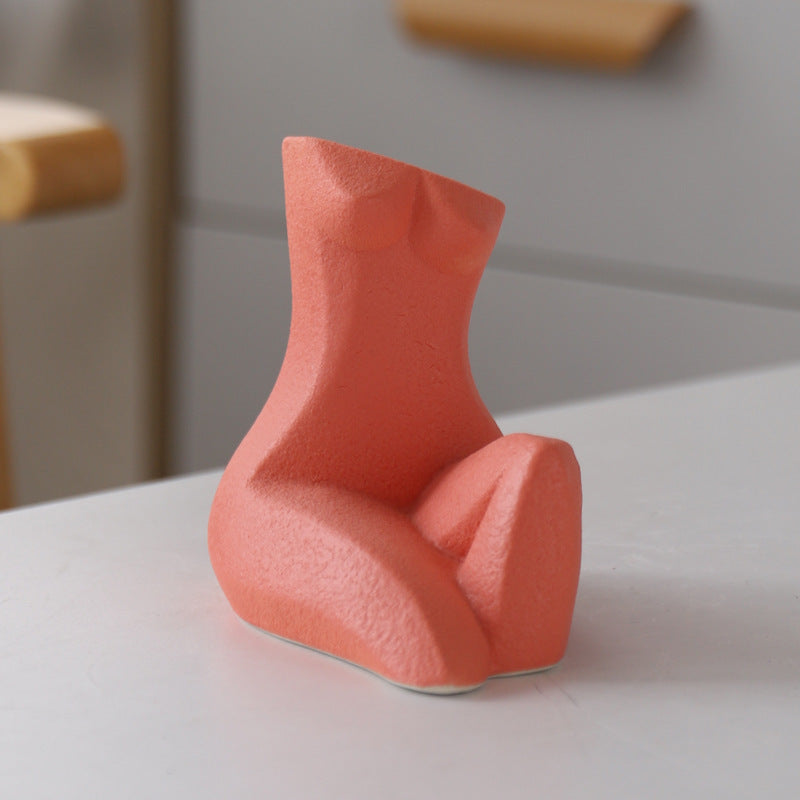 Frosted Sitting Dress Abstract Human Personality Ceramic Vase 61270ab0 291d 49f4 b80d 75d9c63e420f