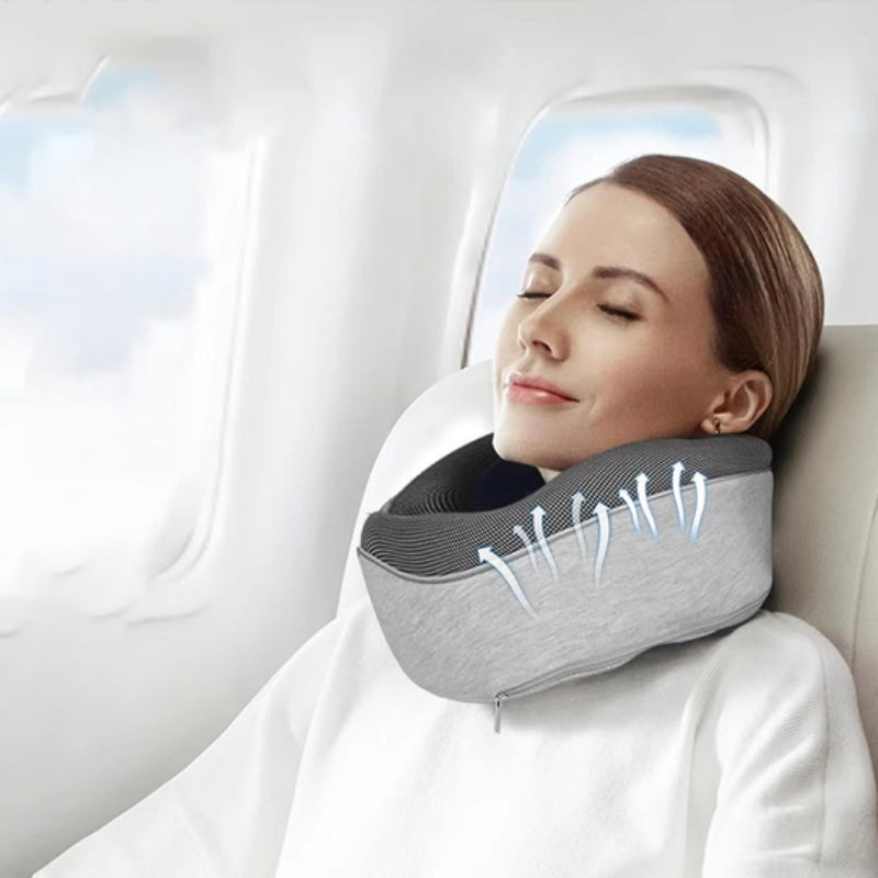 Travel Neck Pillow Non-Deformed Airplane Pillow Travel Neck Cushion Durable U-Shaped Travel Memory Cotton Nap Neck Pillow 614
