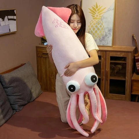 Full Size Squid Soft Stuffed Plush Pillow Toy 6160606937469
