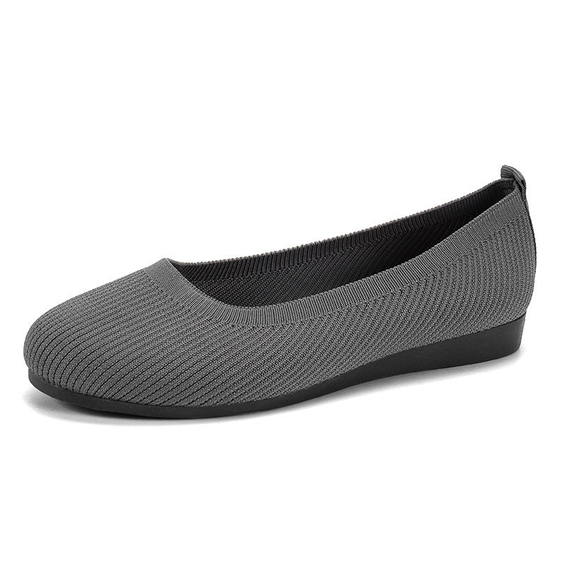 Round Toe Flats Shoes Casual Comfortable Soft Slip On Knit Mesh Shoes For Women 61767d47 222f 4bb8 bbb4 42e3a83707a1