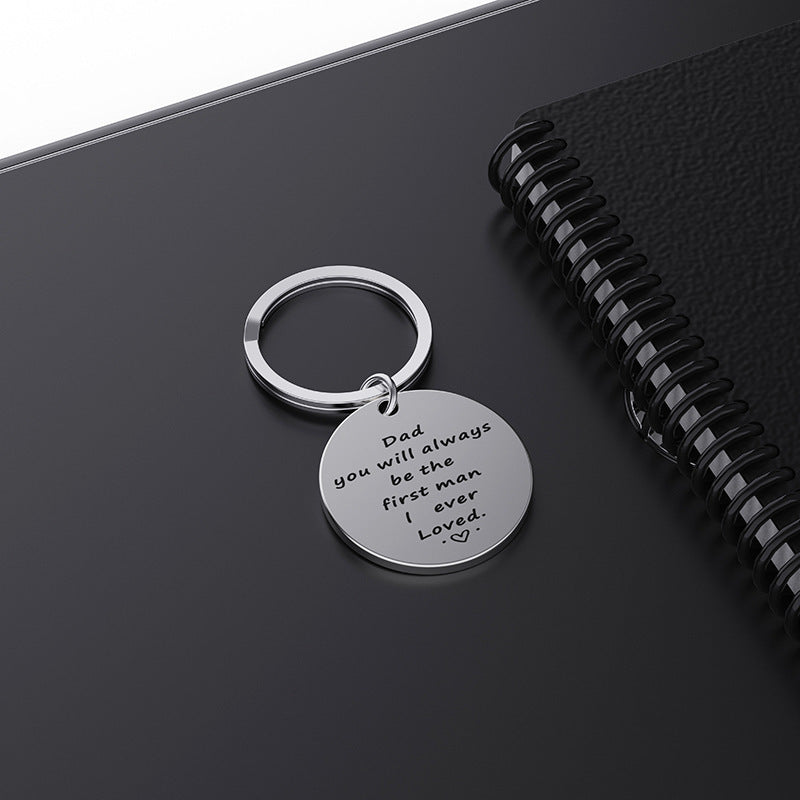 Creative Thanksgiving Father Stainless Steel Lettering Keychain 619290cf f74e 4094 b495 3c7e1fcfa572