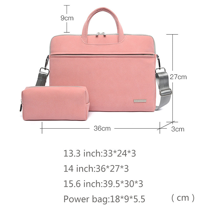 PU Leather Women Laptop Bag Notebook Carrying Case Briefcase For Macbook Air 13.3 14 15.6 Inch Men Handbags Shoulder Mouse Bag - 图片 7