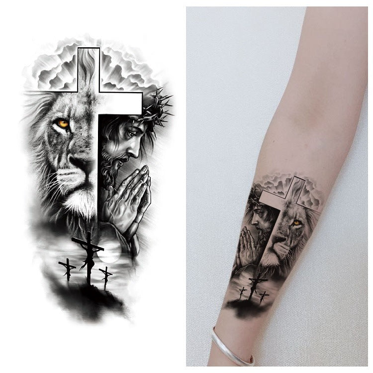 Animal Pattern Tiger Lion Half Arm Water Transfer Imitation Tattoo 61e56f31 1f76 4834 b5a5 24c501975988