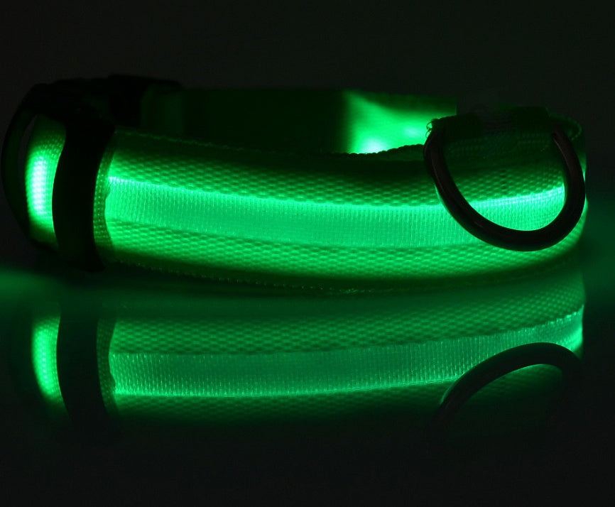 Nylon LED Pet Dog Luminous Collar Night Safety Flashing Glow in Dark Dog Cat Leash Adjustable Pet Supplies 622154397070 ac43d