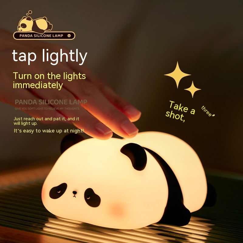 Panda Night Lights For Kids Cute Animal Silicone Timing Rechargeable Lamp Cartoon Panda Bedroom Decoration Kids Boys Girls Gi