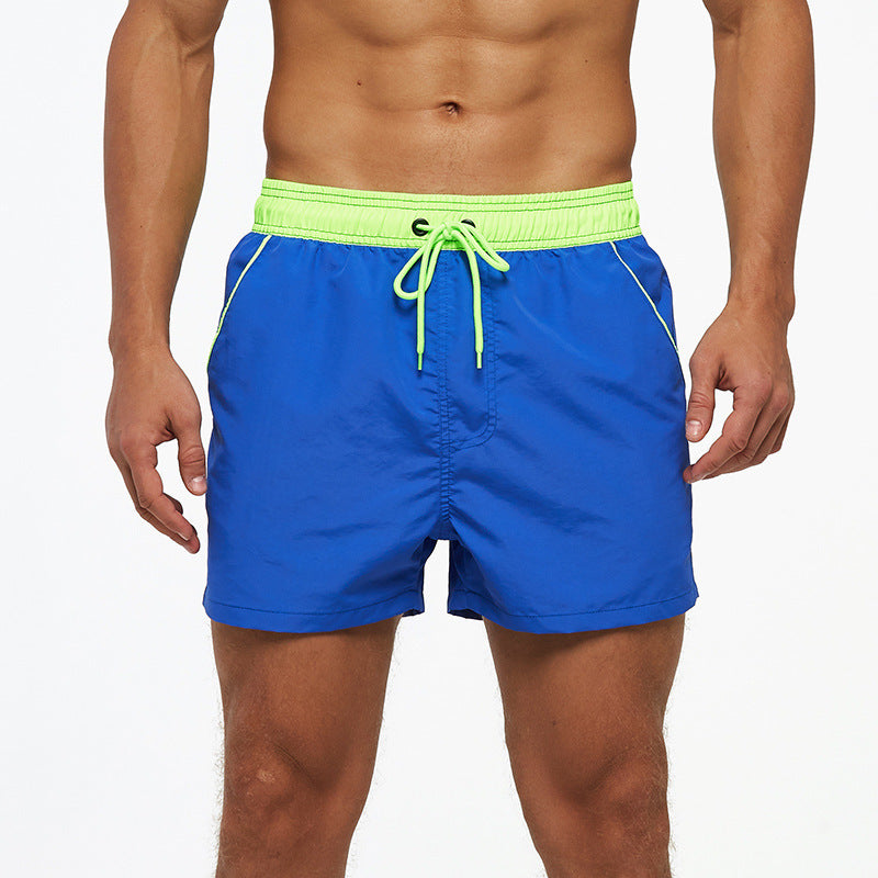 Men's Beach Pants European And American Boardshort Back Pocket Zipper Solid Color 3-point Pants Quick-drying Waterproof Linin